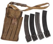 Soviet Russian World War II PPSH-41 7.62x25 Magazines & Pouch  (CWA)