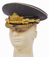 Rare Bulgarian Naval Admirals Dress Uniform Combination Cover (RS)