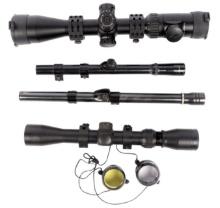 Commercial Target and Hunting Small to Large Caliber Rifle Scopes Lot of 4 (HKR)