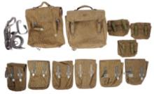 East German Rain Camo Field Bag, Pouch, Suspender, and Belt Lot of 14(C3S)