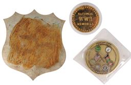 South Vietnamese Navy "Beer Can" Placard & Afgan "Hands" Advisor Challenge Coin, & Memorial Coin (A)