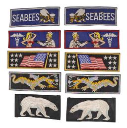 Lot of 10 Assorted US Navy Unofficial Vietnam War "Liberty Cuffs" Novelty Patches(A)
