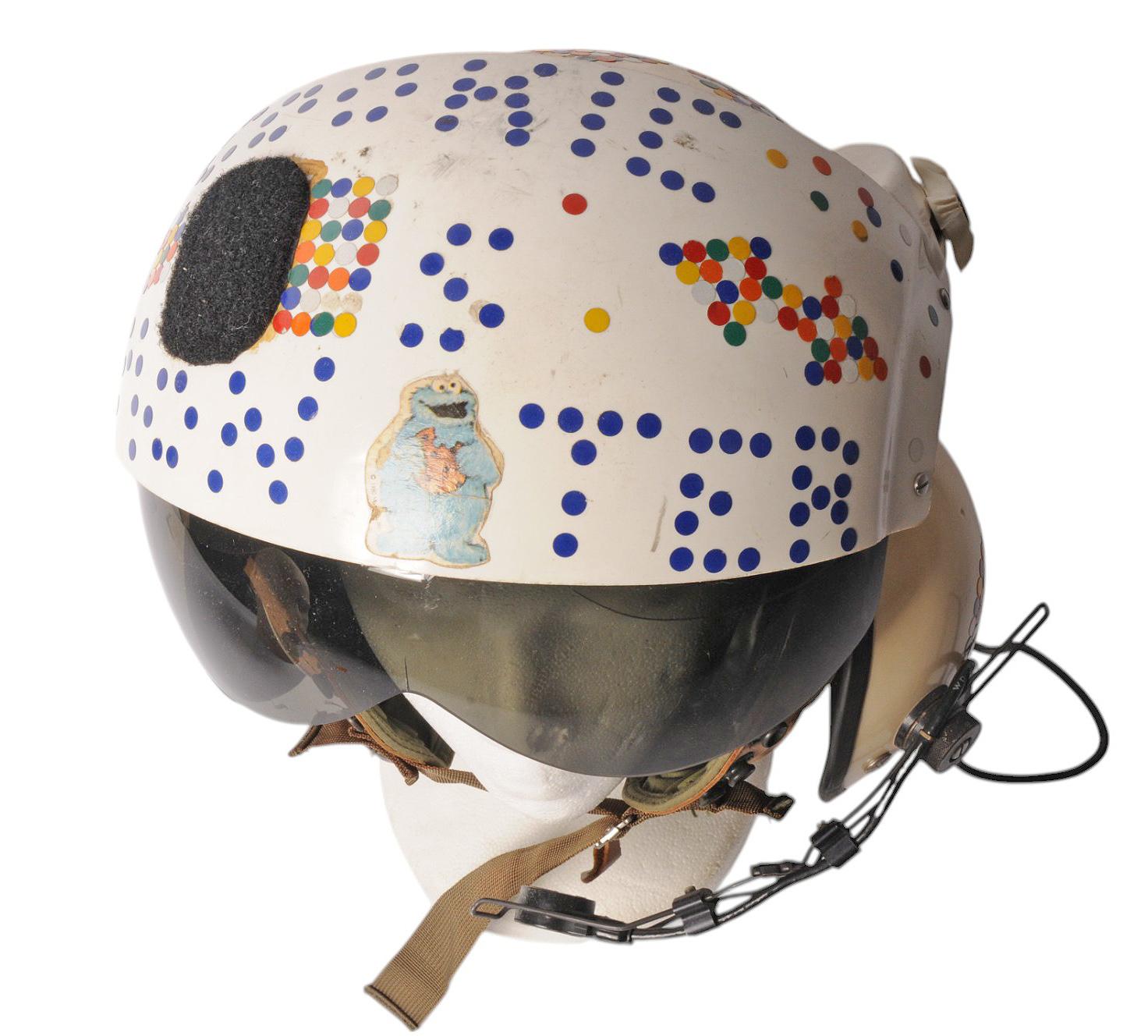 US Military Issue "Cookie Monster" Personalized Helicopter Flight Helmet (JAS)