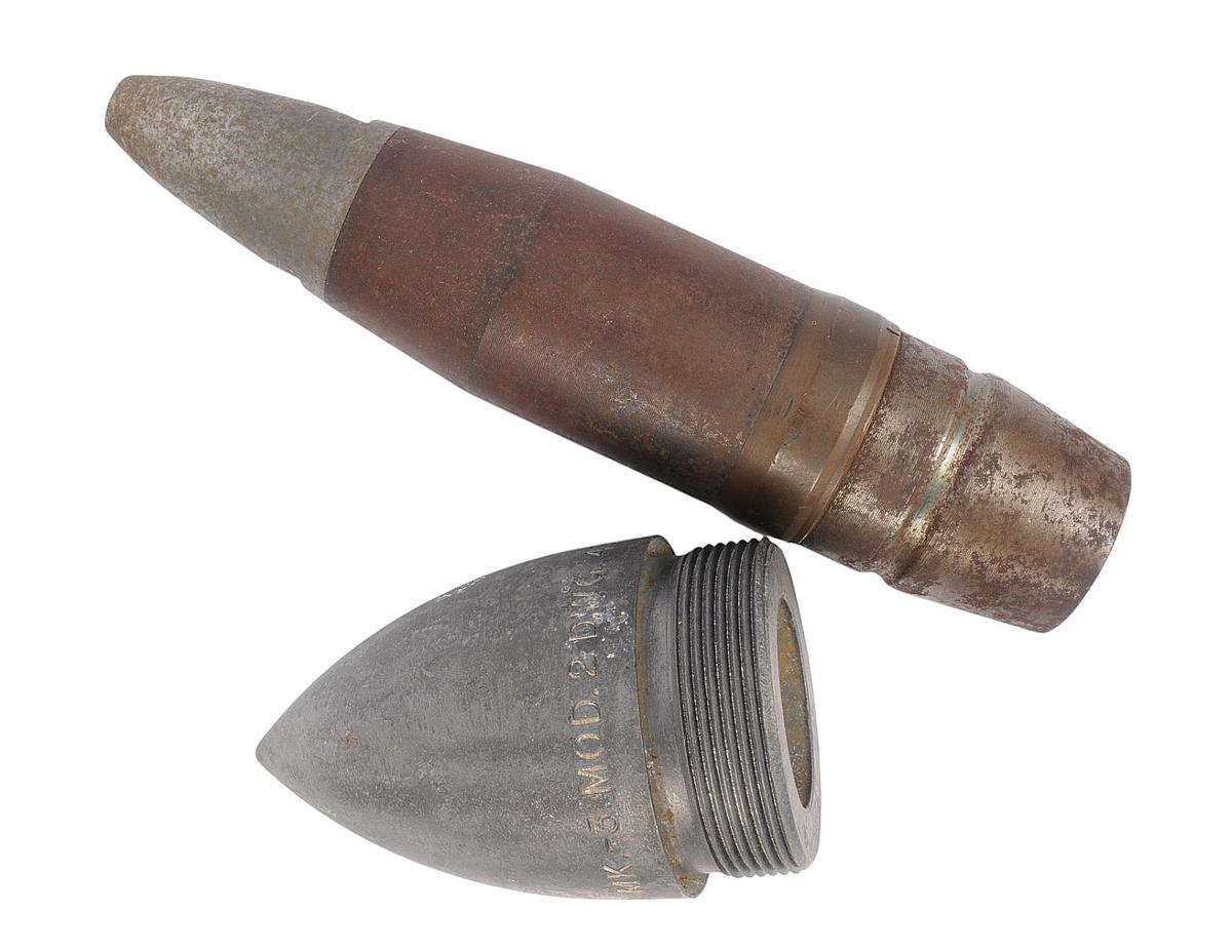 US Navy WWII 40mm and Above Projectile Lot of 2 (D3J)