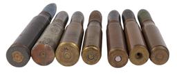 US Navy WWII Inert 20mm Projectile and Casing Lot of 7 (D3J)