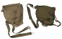 Vietnam War Issued M17A1 Gas Mask Set with Bag Lot of 2 Sets  (JAS)