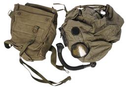 Vietnam War Issued M17A1 Gas Mask Set with Bag Lot of 2 Sets  (JAS)