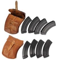 Czech Military Leather 4 Cell Mag Pouch Lot of 2 and VZ58 30 Round Magazine Lot of 8 (JGD)