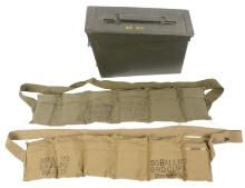 US Military USGI WWII Era 30-06 Bandolier and Ammo Can Group Lot of 3 (S4C)