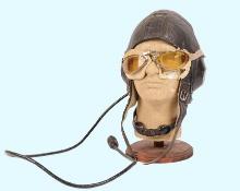 *German WWII Luftwaffe LKpW101 Winter Flying Helmet by Siemens with Avionics & Goggles (C3T)