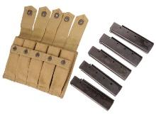 US Military World War II Thompson .45 20 Round Magazines & Original Pouch (CWA)