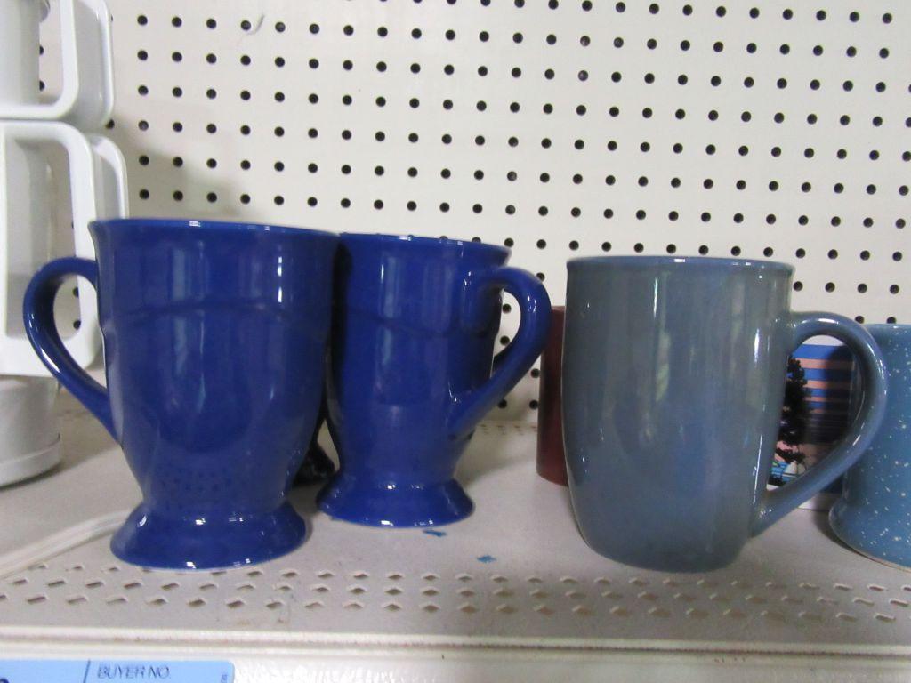 KRUPS COFFEE POT AND COFFEE MUGS