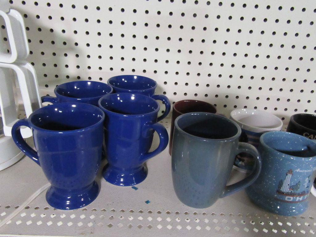 KRUPS COFFEE POT AND COFFEE MUGS
