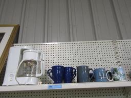 KRUPS COFFEE POT AND COFFEE MUGS
