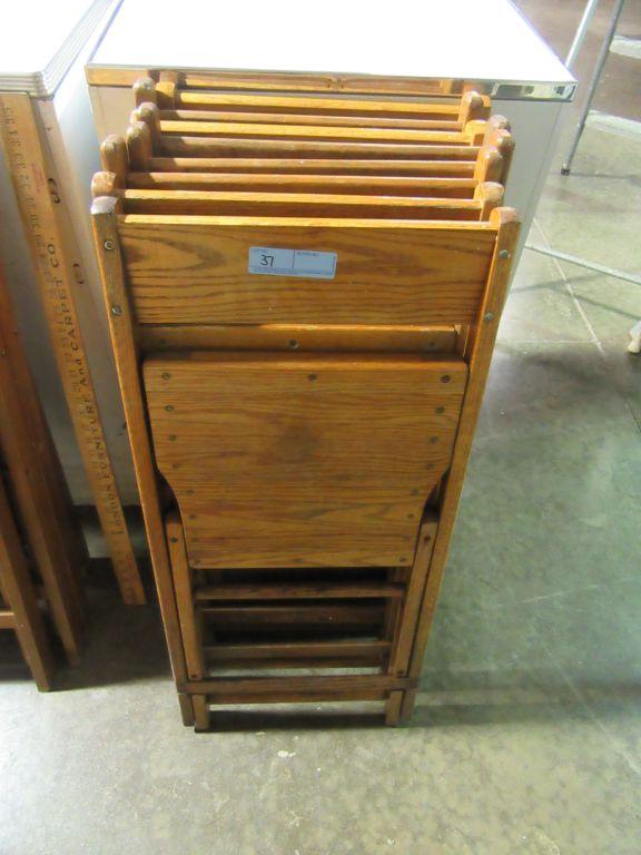 8 WOODEN FOLDING CHAIRS