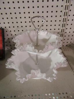 FENTON TWO TIERED DISH