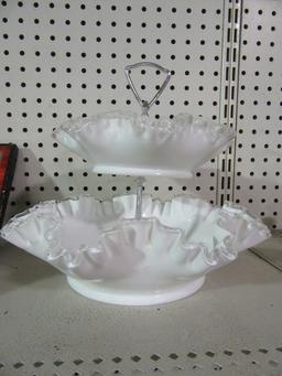 FENTON TWO TIERED DISH