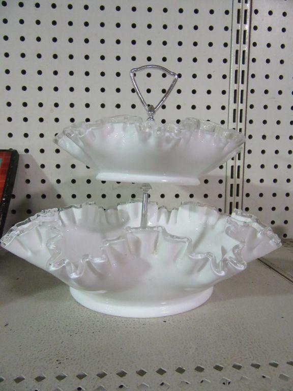 FENTON TWO TIERED DISH