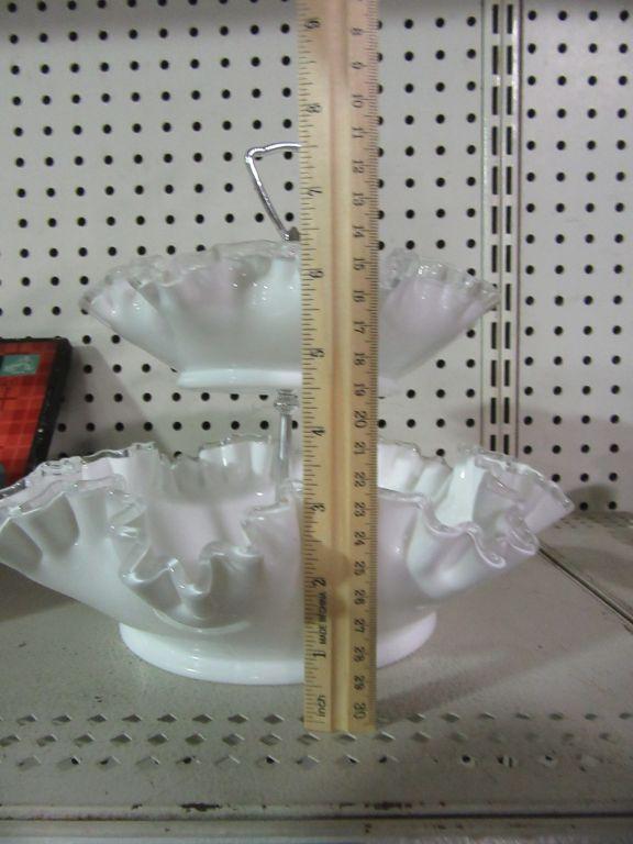 FENTON TWO TIERED DISH