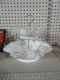 FENTON TWO TIERED DISH