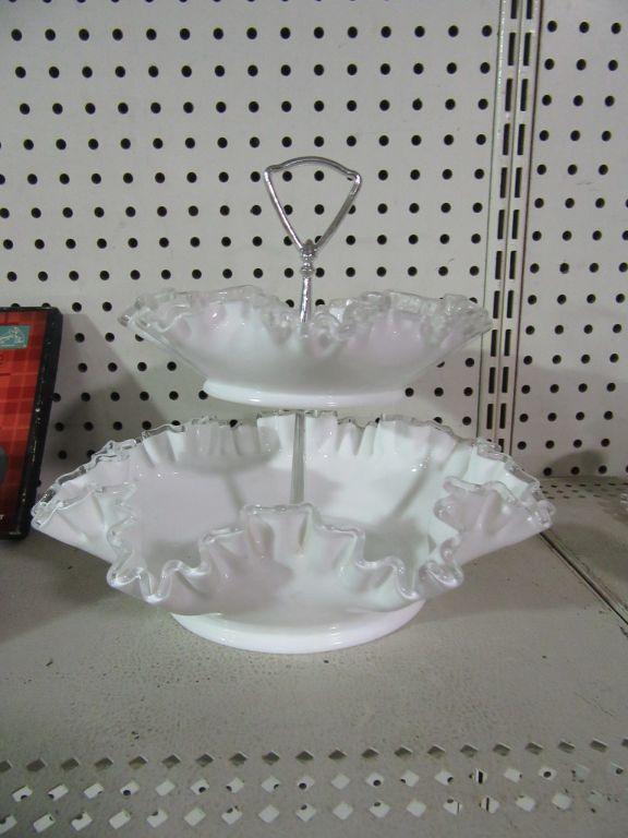 FENTON TWO TIERED DISH