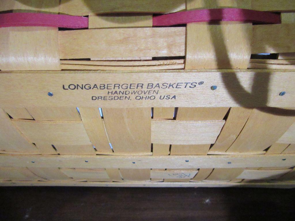 1997 LONGABERGER BASKET WITH INSERT AND LID