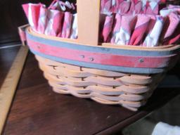 1998 LONGABERGER BASKET WITH DIVIDED INSERT. 2001 LONGABERGER BASKET WITH D