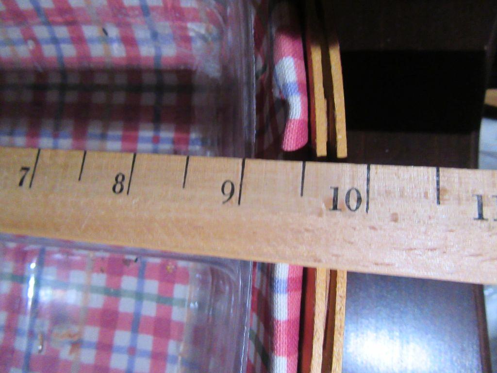 1998 LONGABERGER BASKET WITH DIVIDED INSERT. 2001 LONGABERGER BASKET WITH D