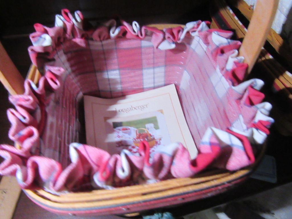 1998 LONGABERGER BASKET WITH DIVIDED INSERT. 2001 LONGABERGER BASKET WITH D