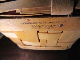 1998 LONGABERGER BASKET WITH DIVIDED INSERT. 2001 LONGABERGER BASKET WITH D