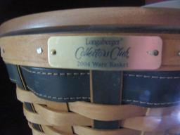2004 LONGABERGER COLLECTORS CLUB WARE BASKET WITH LID AND INSERT