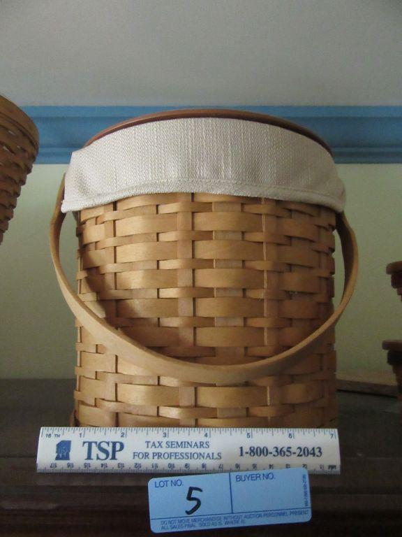 LONGABERGER BASKET 2003 WITH ICE BUCKET INSERT AND LID
