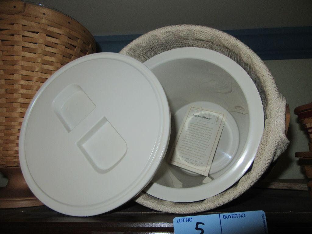 LONGABERGER BASKET 2003 WITH ICE BUCKET INSERT AND LID
