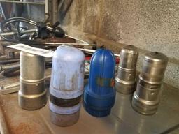 Mechanics Tools including battery terminal cleaner. Stethoscope. Tie rod separator. Brake spring