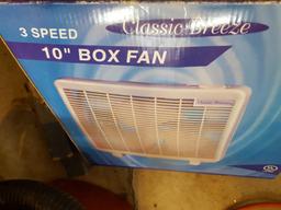 3 speed 10 inch box fan with box