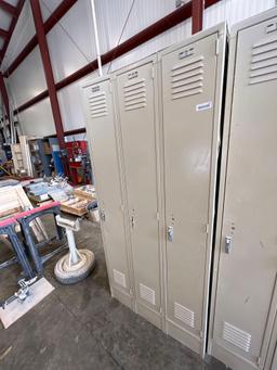 Lot of two sets of Lyon 3 door 3 ft lockers