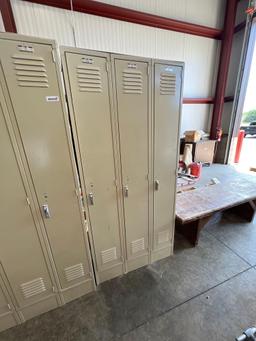Lot of two sets of Lyon 3 door 3 ft lockers