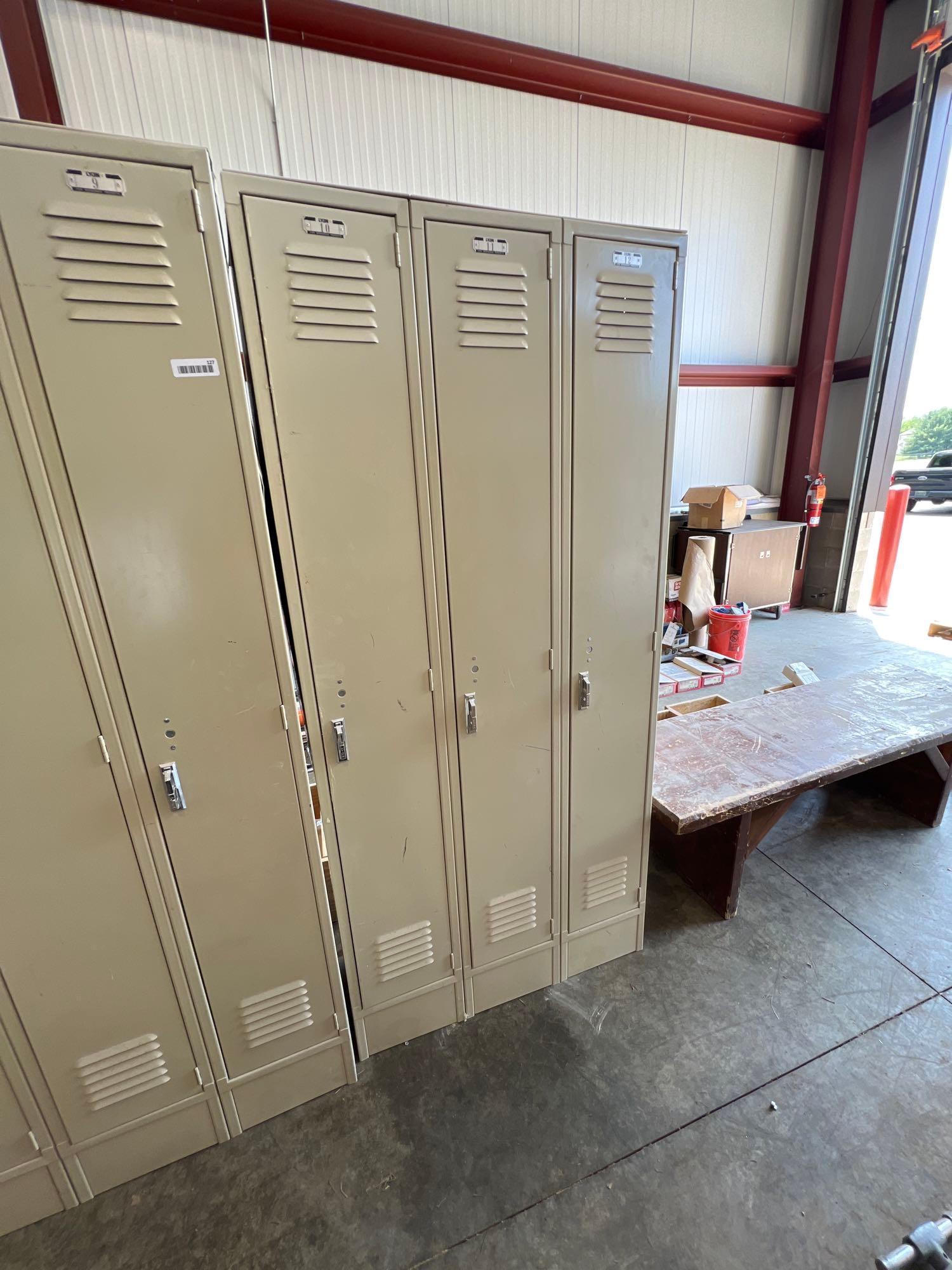 Lot of two sets of Lyon 3 door 3 ft lockers