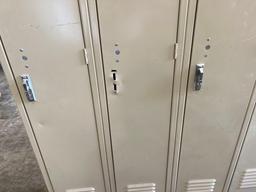 Lot of two sets of Lyon 3 door 3 ft lockers