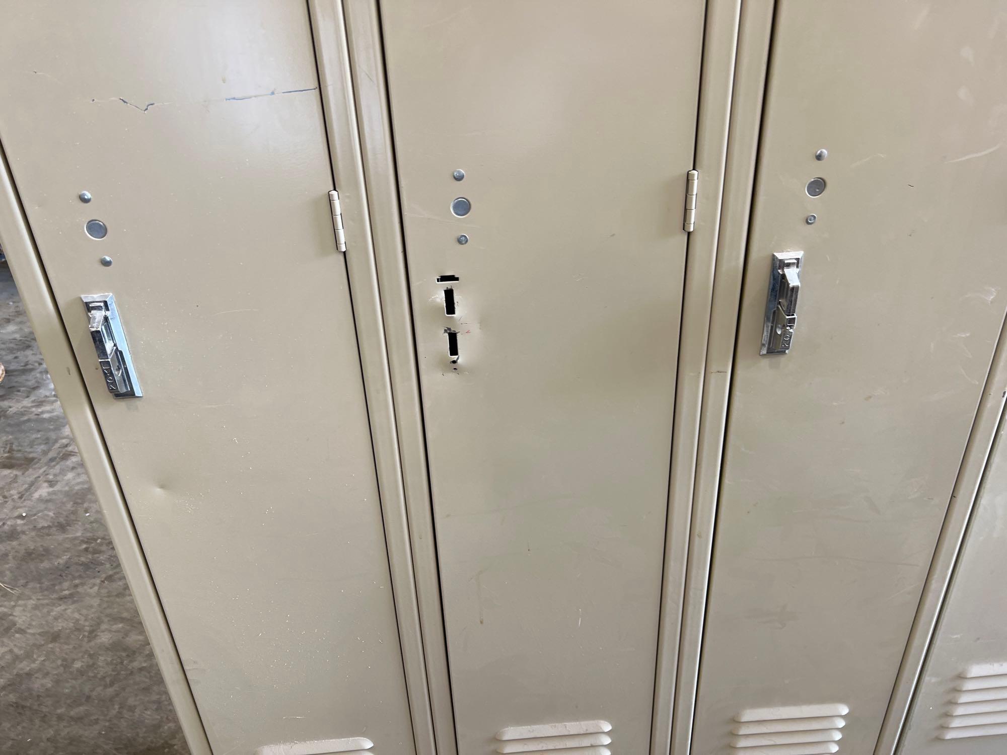 Lot of two sets of Lyon 3 door 3 ft lockers