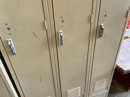 Lot of two sets of Lyon 3 door 3 ft lockers