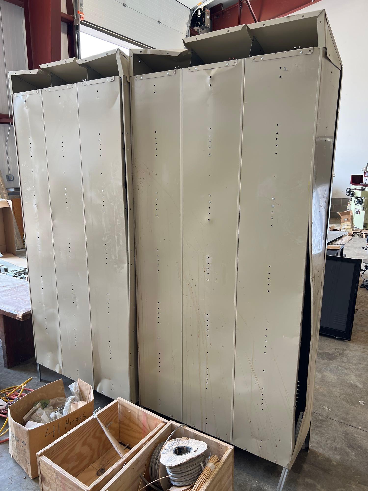 Lot of two sets of Lyon 3 door 3 ft lockers