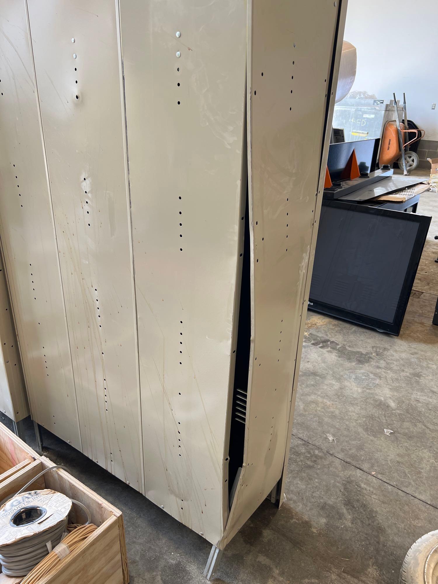 Lot of two sets of Lyon 3 door 3 ft lockers