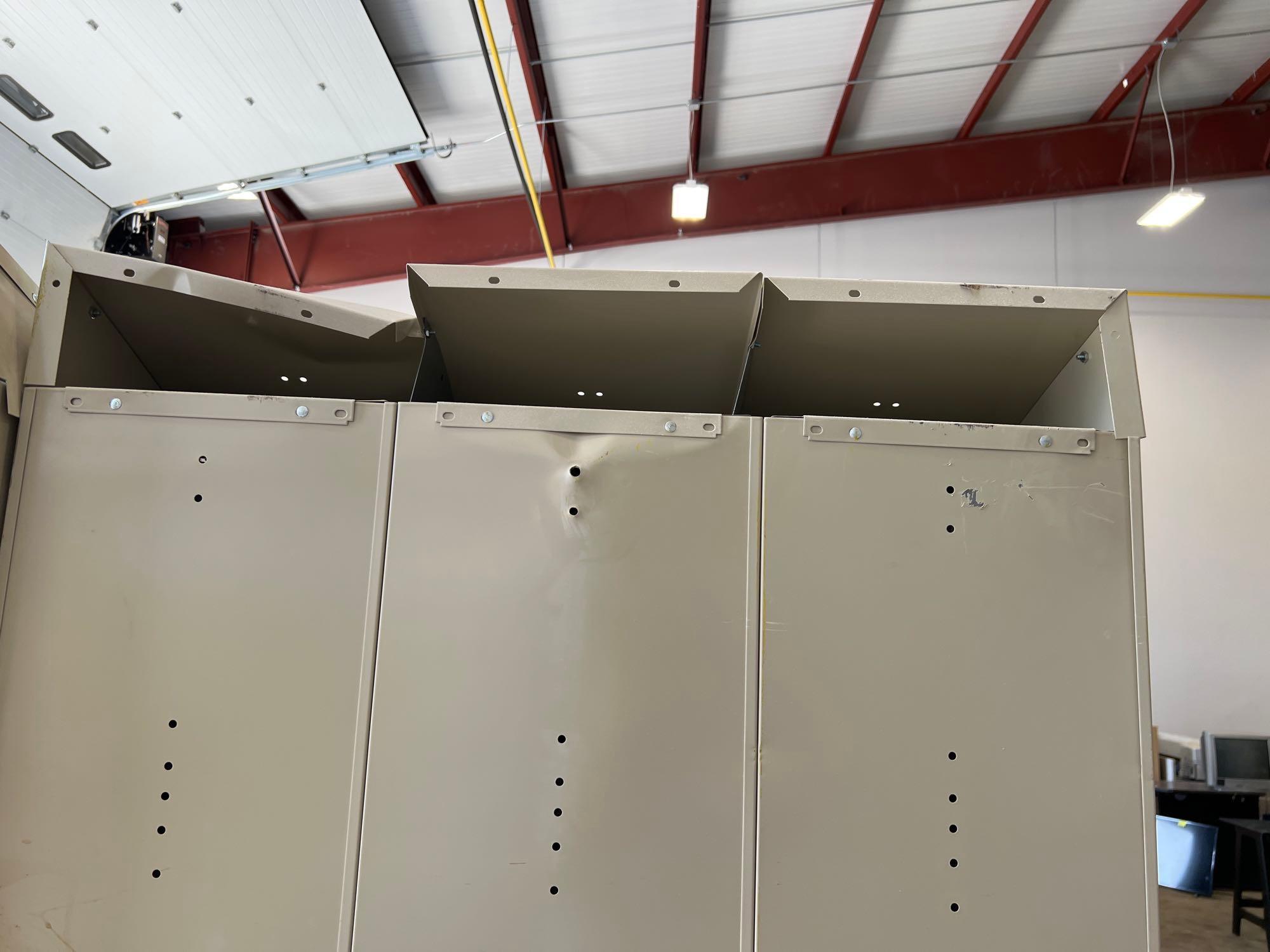 Lot of two sets of Lyon 3 door 3 ft lockers