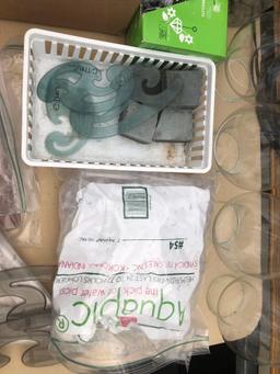 Lot of decorative items, florist items and Etc on top of table