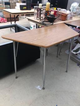 Small formica top writing table and 6 ft formica top table