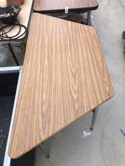 Small formica top writing table and 6 ft formica top table