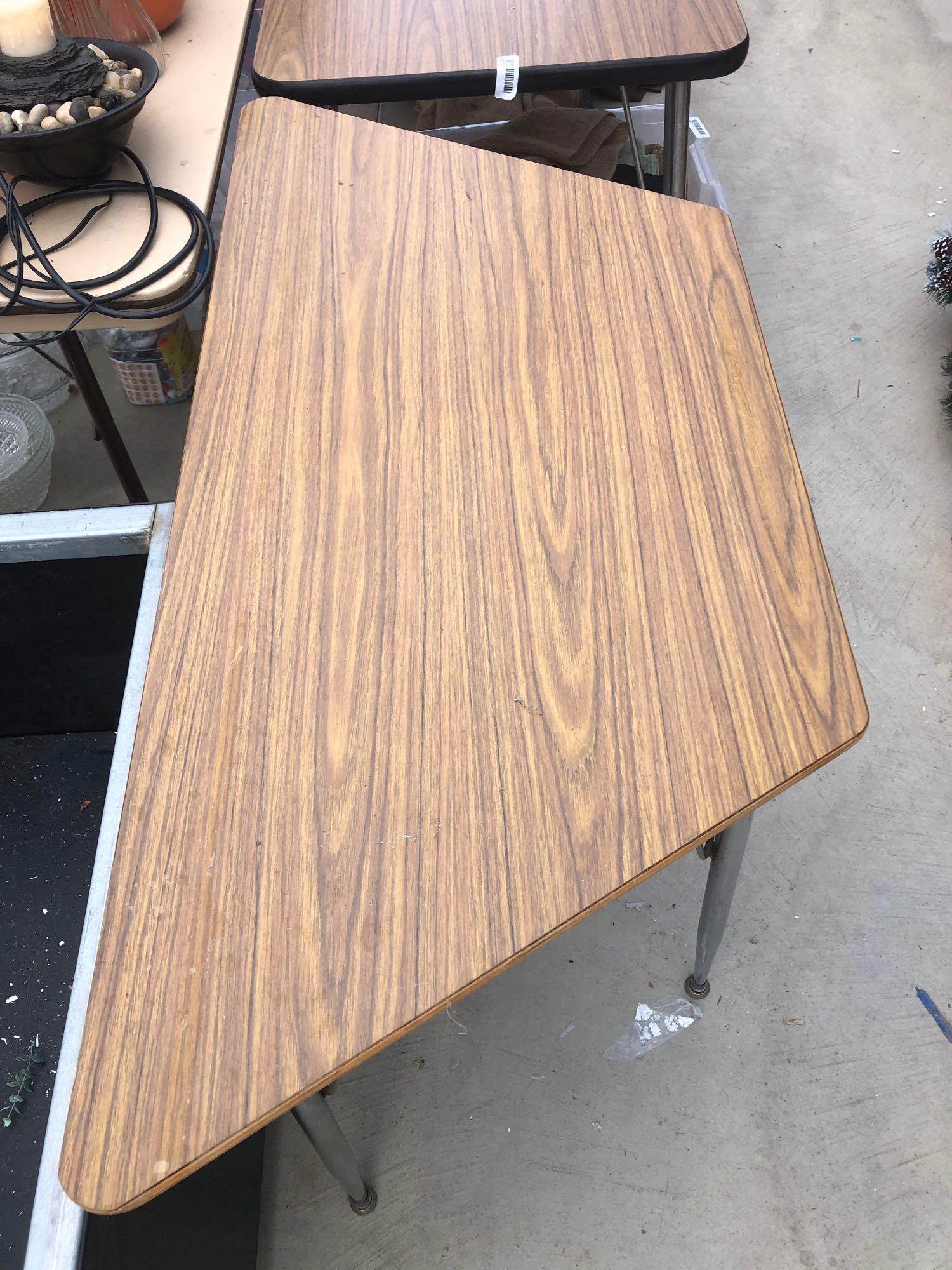 Small formica top writing table and 6 ft formica top table