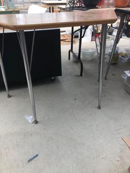 Small formica top writing table and 6 ft formica top table