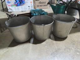 Lot of three metal buckets